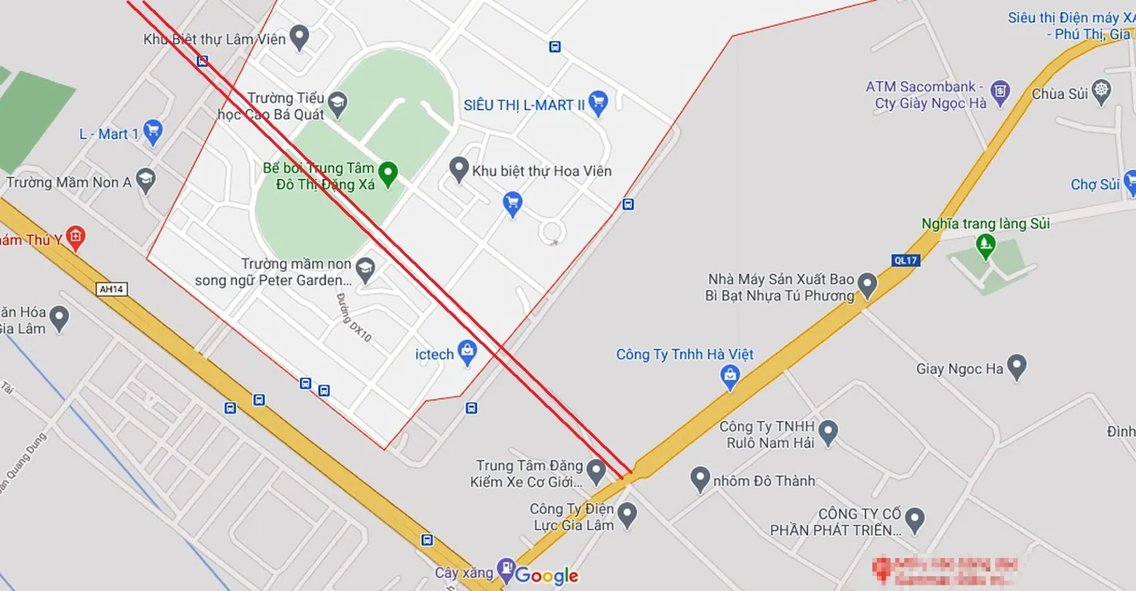Quy hoạch 4 đường mới ở xã Đặng Xá