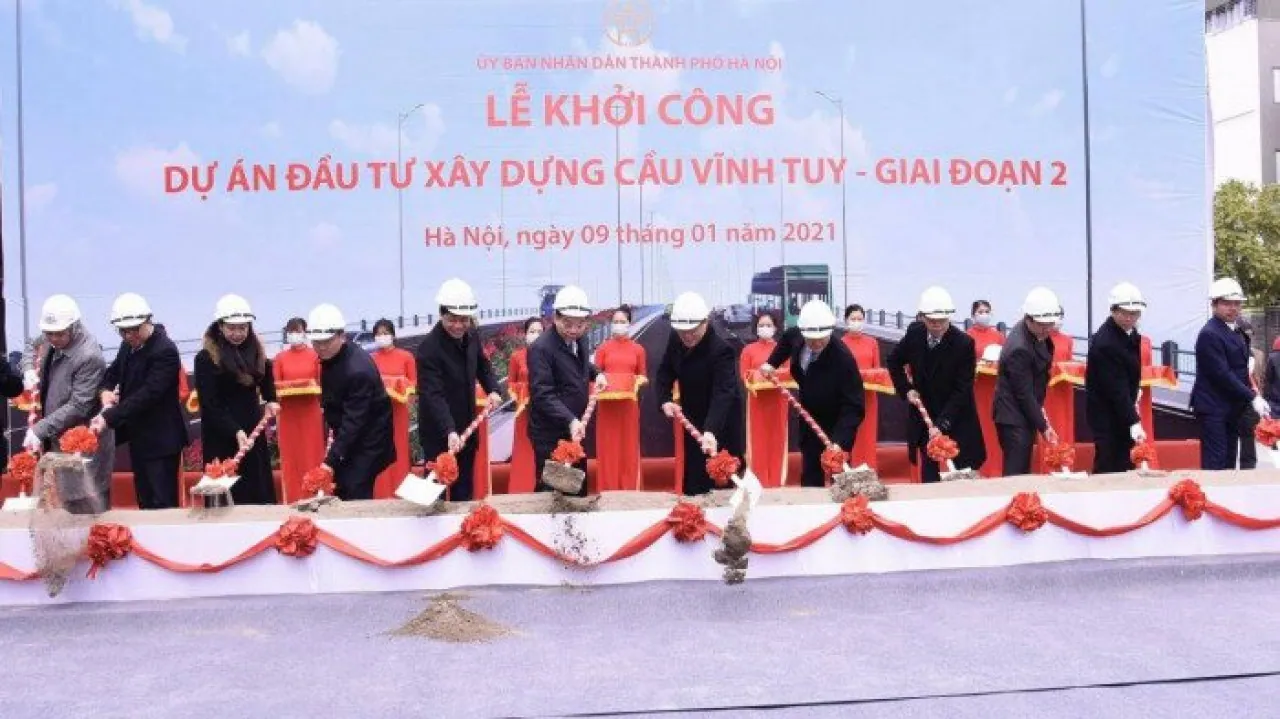 Hà Nội khởi công xây dựng cầu Vĩnh Tuy giai đoạn 2