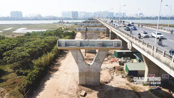 Cập nhật tiến độ cầu Vĩnh Tuy giai đoạn 2 (dự kiến Q2/2023 hoàn thành)