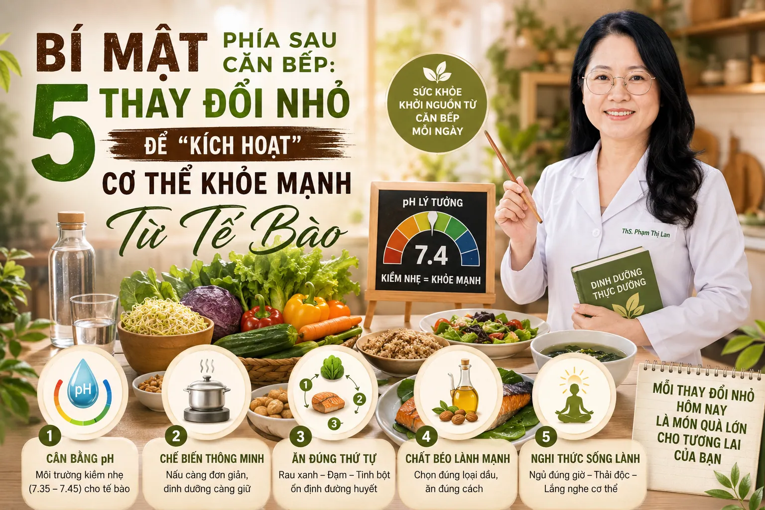 Bí Mật Phía Sau Căn Bếp: 5 Thay Đổi Nhỏ Để “Kích Hoạt” Cơ Thể Khỏe Mạnh Từ Tế Bào